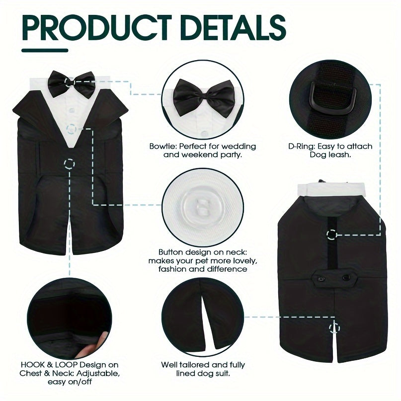 Elegant Dog Tuxedo & Bandana Set