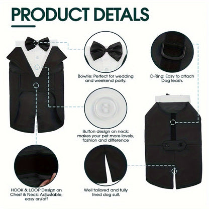 Elegant Dog Tuxedo & Bandana Set