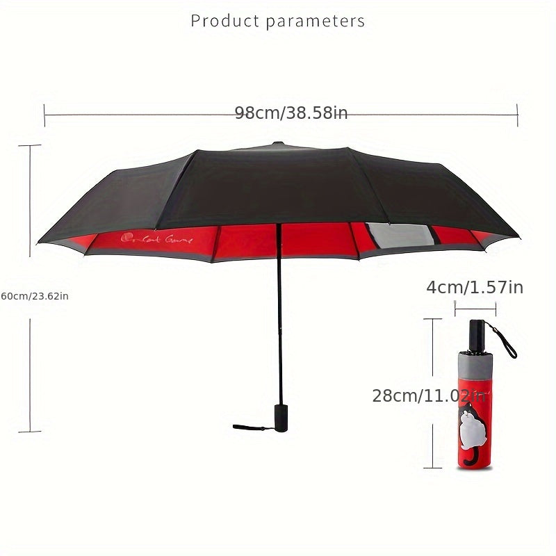 8 Bones Manual Umbrella for Men and Women - Cat Lovers Edition