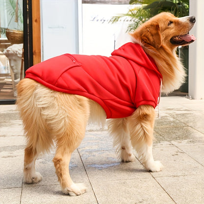 Cozy Red Pet Hoodie with Zipper Pocket – Stylish Comfort for Your Furry Friend