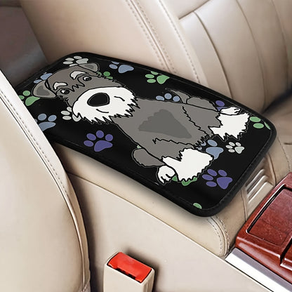 Four Seasons Car Armrest Cover Mat - Cute Miniature Schnauzer Design