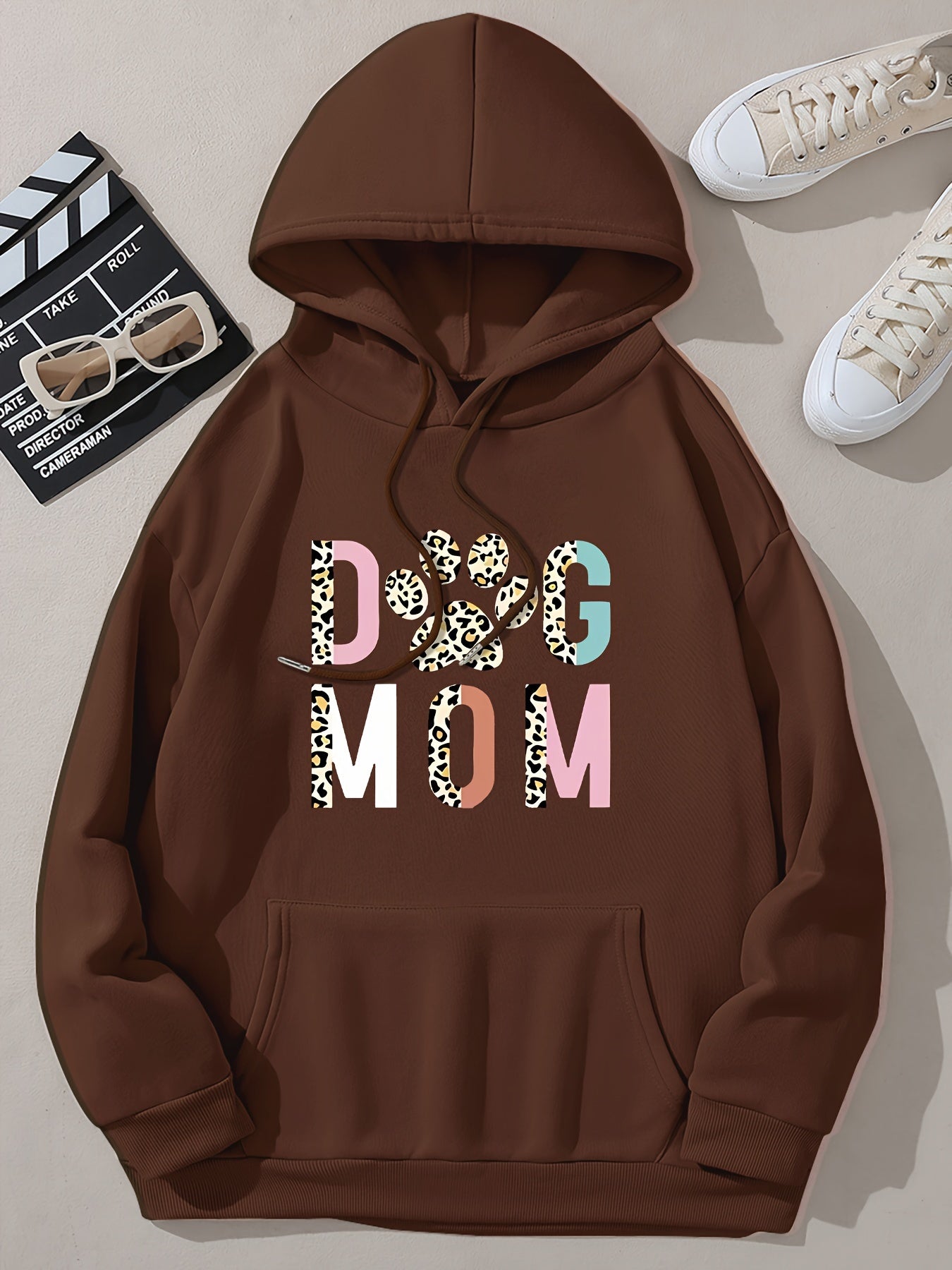 Stylish Dog Mom Print Hoodie - Perfect for Everyday Comfort and Style