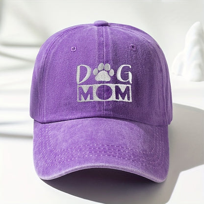 Urban Style Embroidered "DOG MOM" Baseball Cap – A Trendy Essential for Pet Lovers