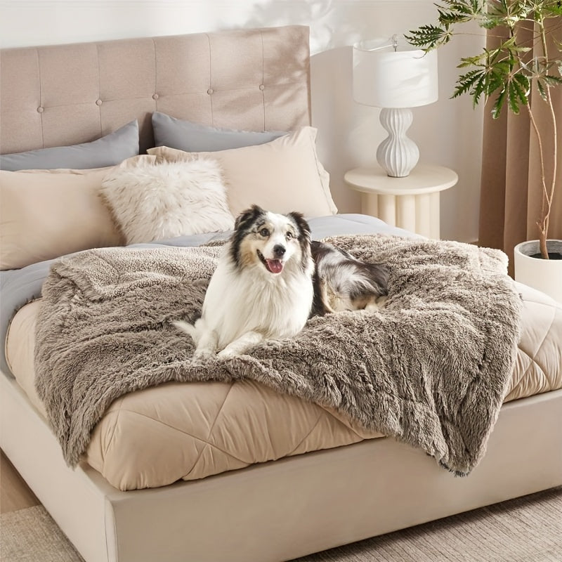 Luxurious Plush Sherpa Pet Blanket – Water-Resistant, Thickened Dog Mat for Kennel & Sofa Protection