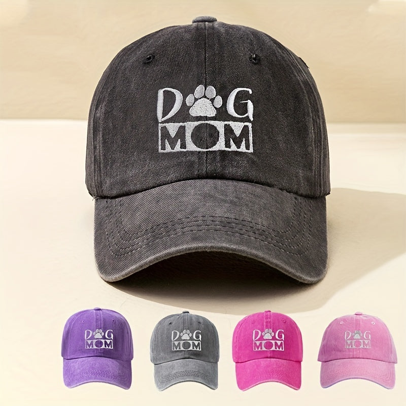 Urban Style Embroidered "DOG MOM" Baseball Cap – A Trendy Essential for Pet Lovers