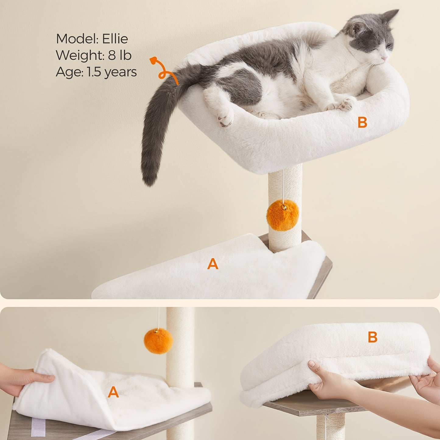 WoodyWonders Cat Tree with Litter Box Enclosure - 2-in-1 Modern Cat Tower for Indoor Cats