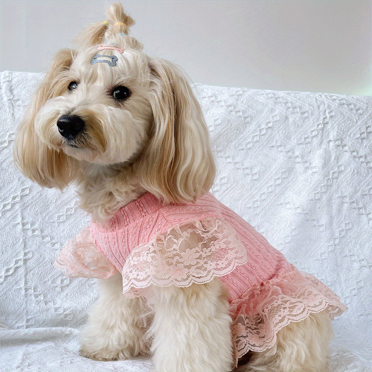 Adorable Solid-Colored Pet Flying Sleeve Dress: Breathable Loungewear for Dogs & Cats - Perfect for Summer Parties!