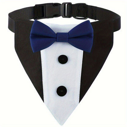 Dog Tuxedo Suit with Wedding Bandana Collar & Bow Tie