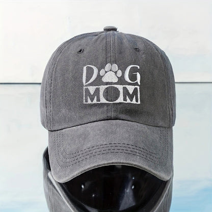 Urban Style Embroidered "DOG MOM" Baseball Cap – A Trendy Essential for Pet Lovers