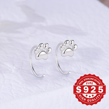 925 Sterling Silver Cute Pet Paw Prints Stud Earrings – Simply Stylish & Delightfully Charming