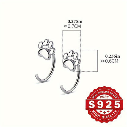 925 Sterling Silver Cute Pet Paw Prints Stud Earrings – Simply Stylish & Delightfully Charming