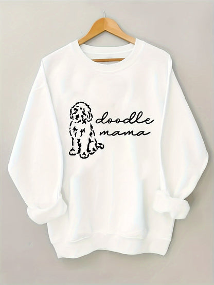 Women's Casual "Doodle Mama" Crew Neck Sweatshirt – Cozy All-Season Comfort