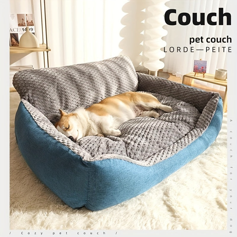 Luxury Geometric Dog Sofa Bed – High Back Design Pet Couch for All Seasons