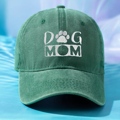 Urban Style Embroidered "DOG MOM" Baseball Cap – A Trendy Essential for Pet Lovers