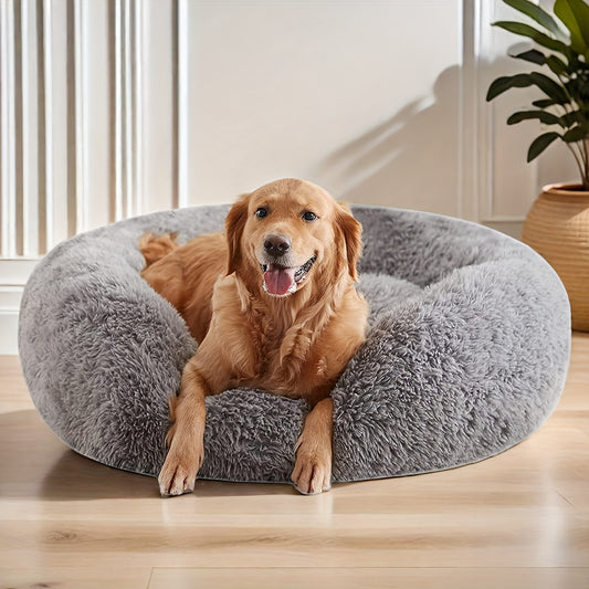 Plush Dog Kennel – The Ultimate Donut Hugging Bed for Your Furry Friend