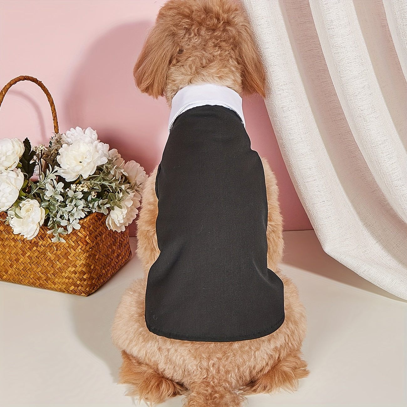 Small Dog Puppy Clothes Pet Shirt - Wedding Formal Suit with Bow Tie Costume