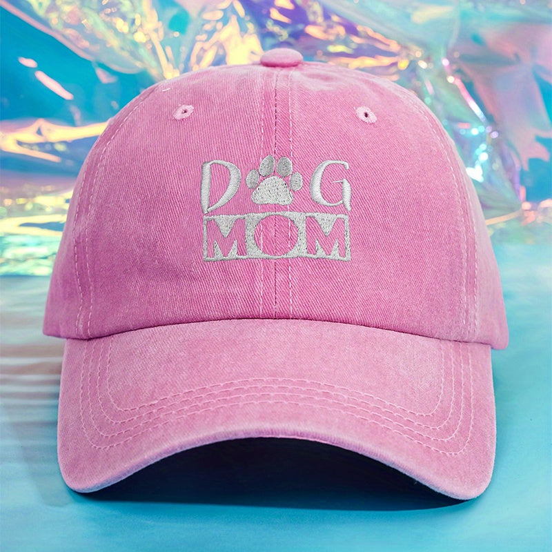 Urban Style Embroidered "DOG MOM" Baseball Cap – A Trendy Essential for Pet Lovers