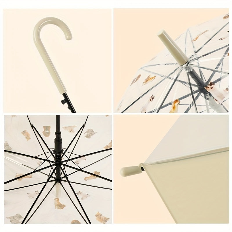 Charming Cat & Dog Design Umbrella – Durable, Waterproof, and Stylish