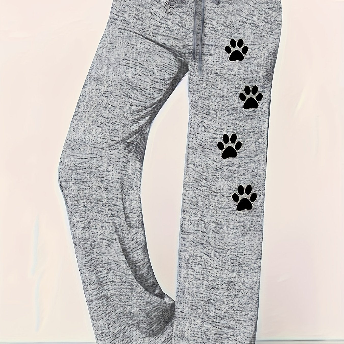 Plus Size Women's Athletic Jogger Pants with Cartoon Paw Print – Stylish & Comfortable for All Seasons