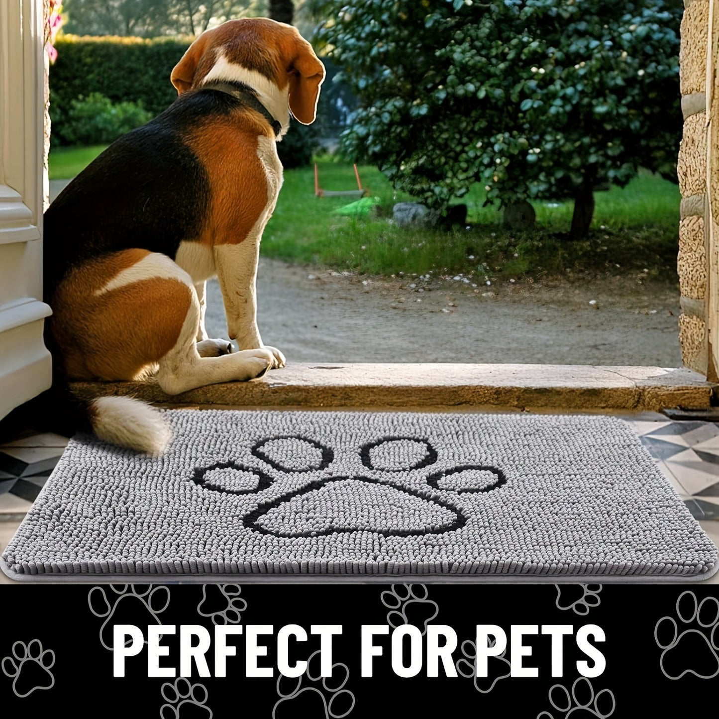 Quick-Dry Chenille Dog Doormat – The Perfect Solution for Muddy Paws