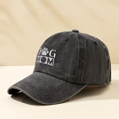 Urban Style Embroidered "DOG MOM" Baseball Cap – A Trendy Essential for Pet Lovers