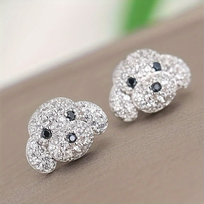 1 Pair of Cute Three-Dimensional Dog Head Earrings – Exquisite Fashion Statement