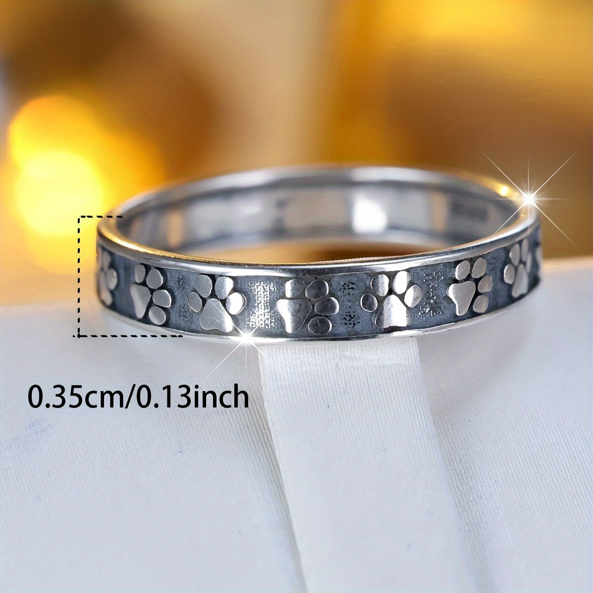 925 Sterling Silver Cute Paw Design Band Ring – Perfect for Men and Women