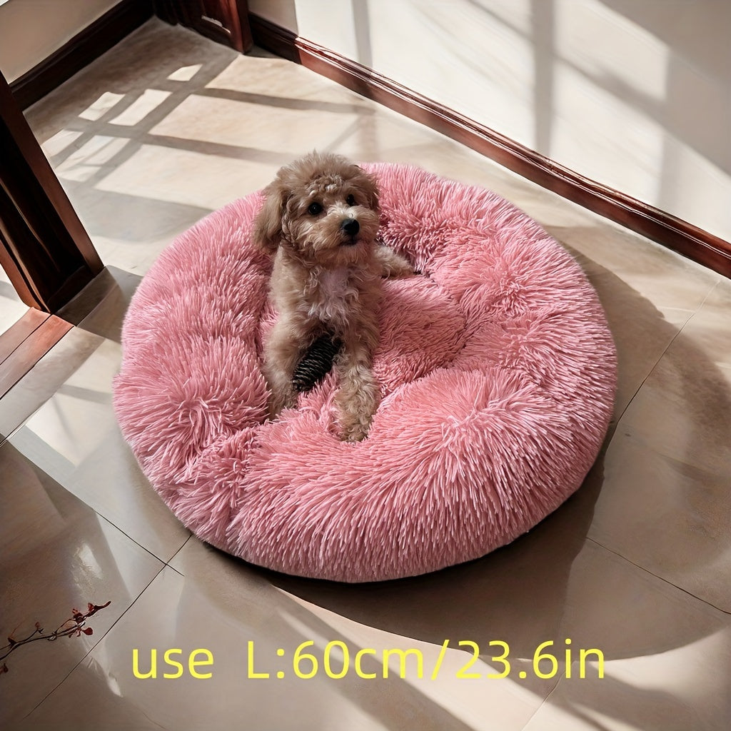 Plush Dog Kennel – The Ultimate Donut Hugging Bed for Your Furry Friend