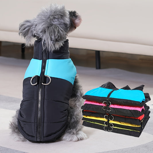 Waterproof Windproof Pet Coat With Zipper - Cotton-Padded, Woven Polyester Winter Warm Pet Vest For XS, Small, Medium, Large Breeds