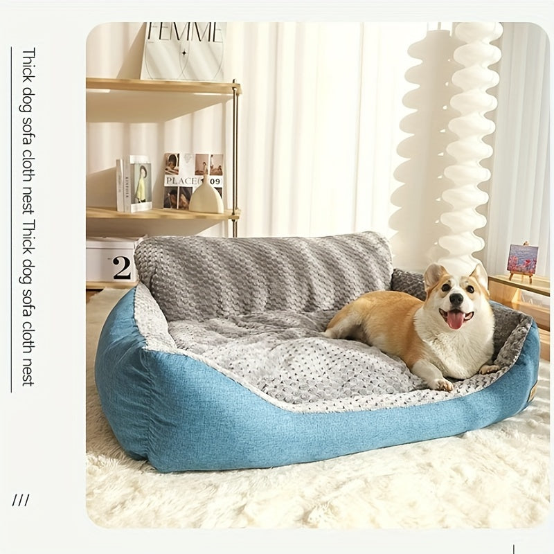 Luxury Geometric Dog Sofa Bed – High Back Design Pet Couch for All Seasons