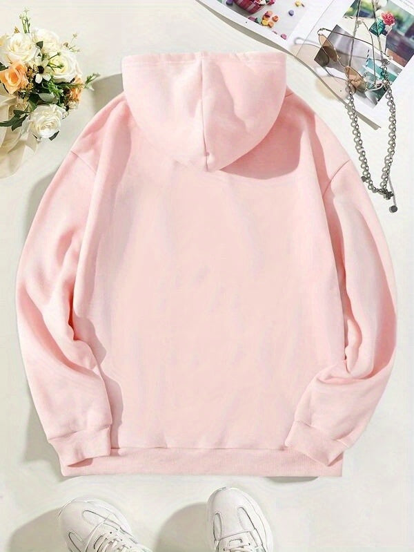 Cozy Cat Print Hoodie with Kangaroo Pocket – Comfort Meets Whimsy