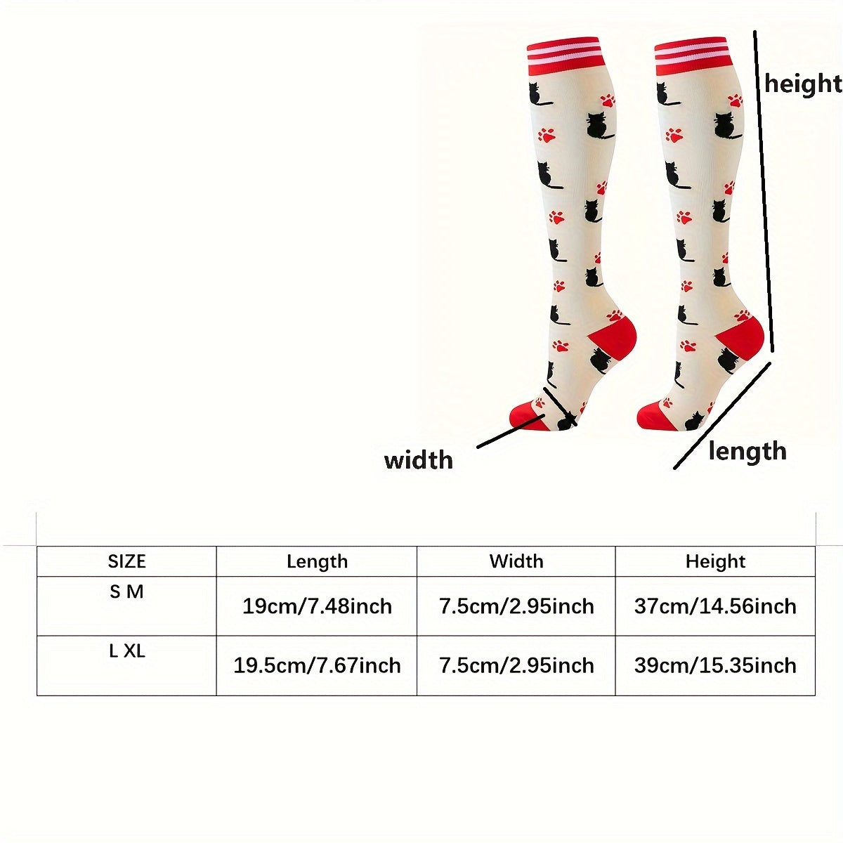 5 Pairs of Cartoon Cat Patterned Men's Over-The-Calf Breathable Compression Socks – Soft, Comfy, Moisture-Wicking, and Stylish for Outdoor Fitness Exercises