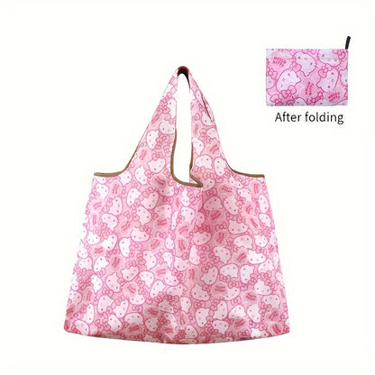 Hello Kitty Portable Waterproof Foldable Tote Bag - Large Reusable Shopping Bag