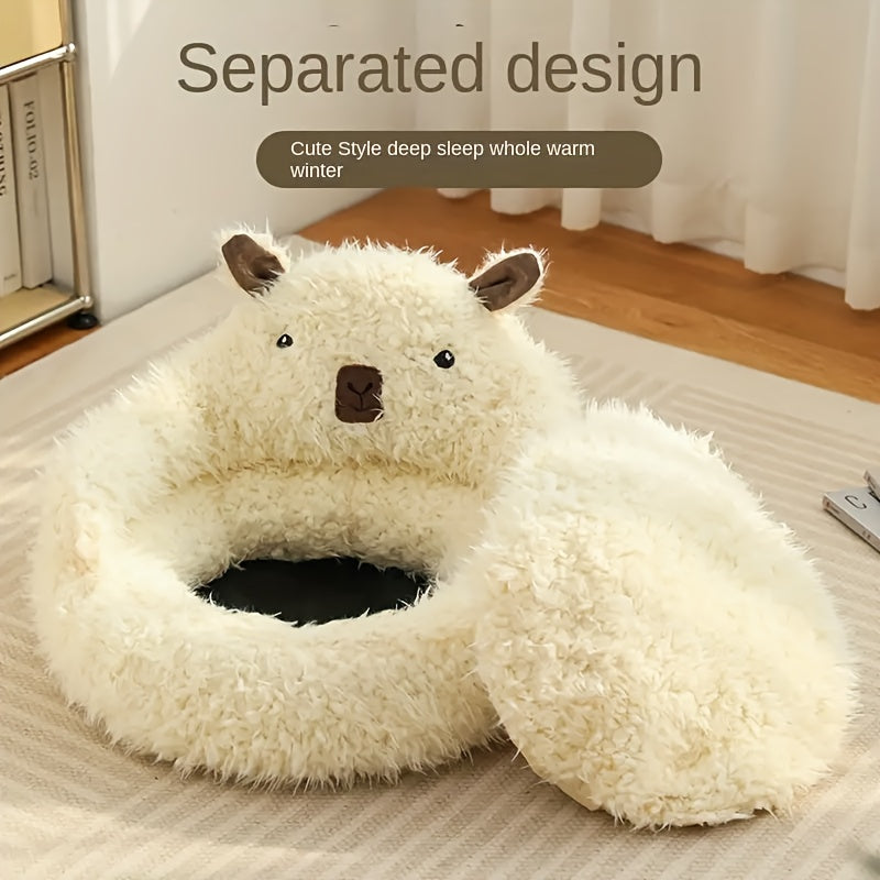 Alpaca-Shaped Winter Pet Nest – Cozy Comfort for Cats & Small Dogs