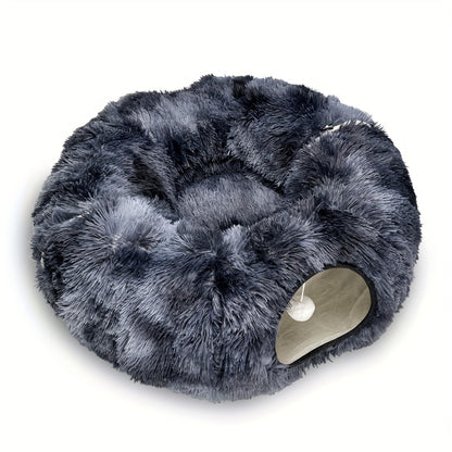 Warm Plush Cat and Dog Tunnel Bed - Large Tube Playground for Pets