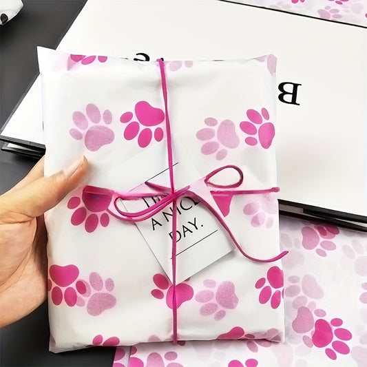 Festive Paw Print Gift Wrap Paper: Perfect for Pet Lovers