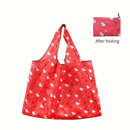 Crafted from durable, waterproof material, this Hello Kitty tote bag ensures your items stay safe and dry no matter the weather. It offers a spacious interior to carry all your essentials, whether you're hitting the grocery store, running errands, or enjoying a day out.