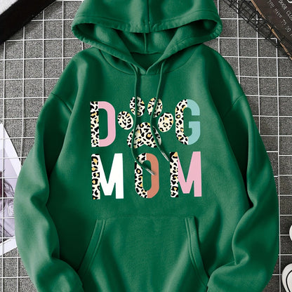 Stylish Dog Mom Print Hoodie - Perfect for Everyday Comfort and Style