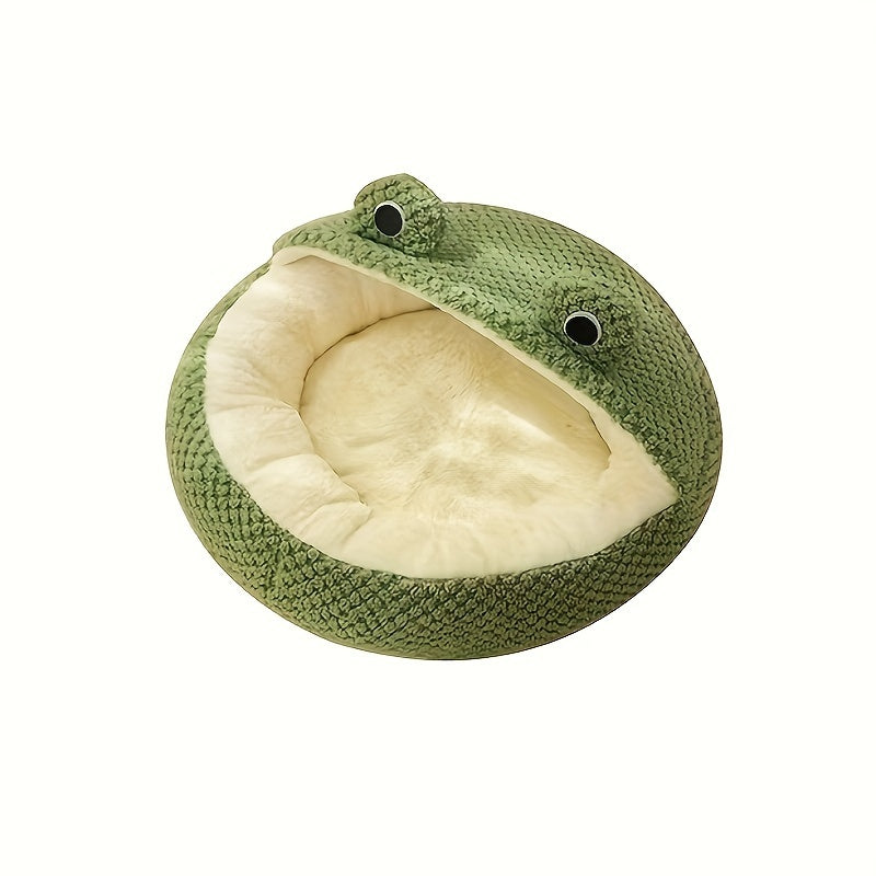 Warm Dog Bed Cushion – Comfortable Frog Style Cat Nest for Small Cats