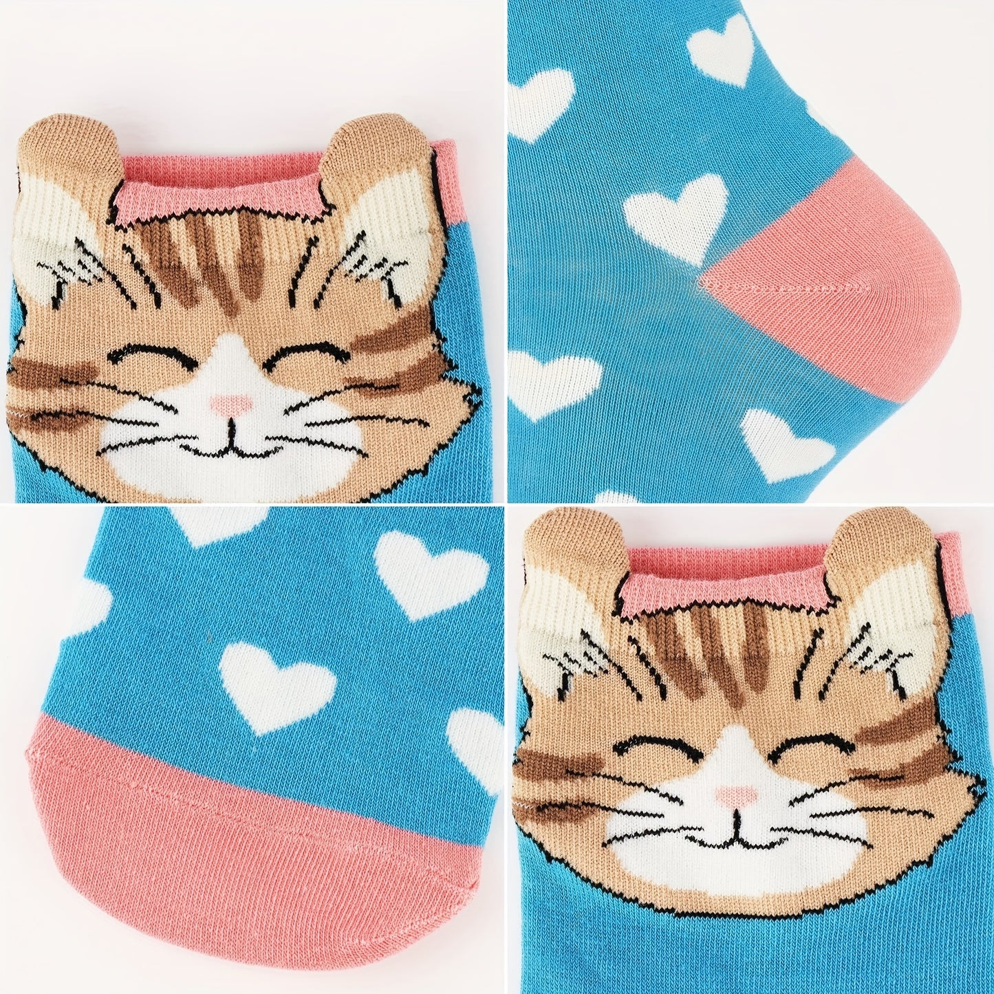 5 Pairs Women's Cat Socks - Perfect Cat Gifts for Cat Lovers, Moms, and Women