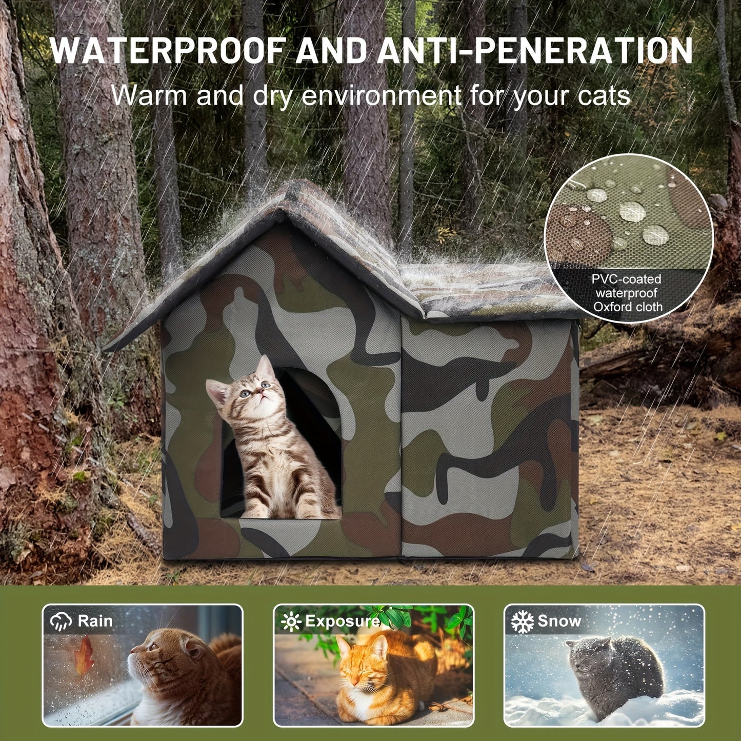 Hobo Cat Nest – Waterproof Outdoor Cat House for Winter Warmth