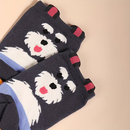 5-Pack Cozy Women's Cute Cat Print Short Ankle Socks - Perfect Gift for Her