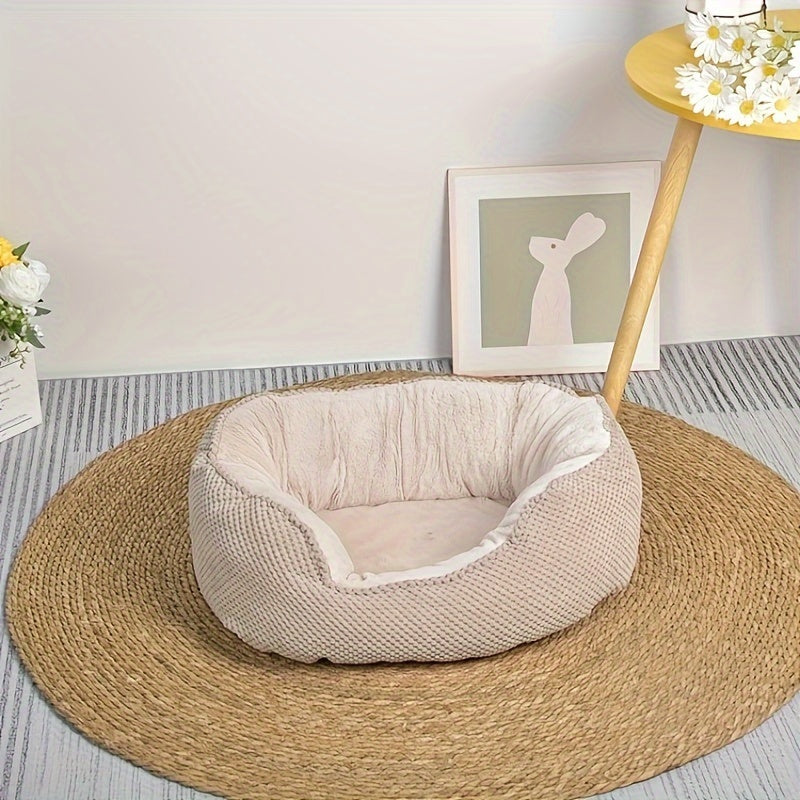 Multi-Color Oval Pet Bed – Year-Round Comfort for Your Furry Friend