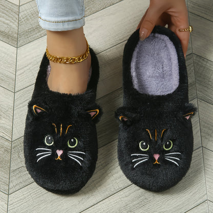 Cozy Cartoon Cat Ears Plush Slippers for Women – Soft, Lightweight Indoor Shoes with Non-Slip Sole