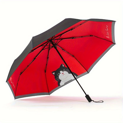 8 Bones Manual Umbrella for Men and Women - Cat Lovers Edition