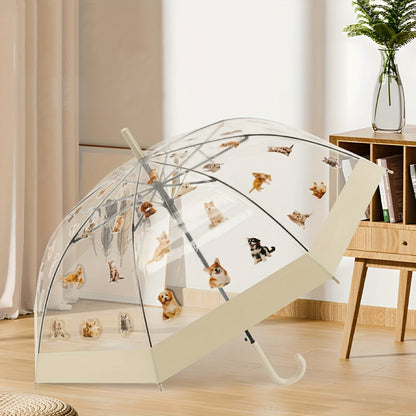 Charming Cat & Dog Design Umbrella – Durable, Waterproof, and Stylish