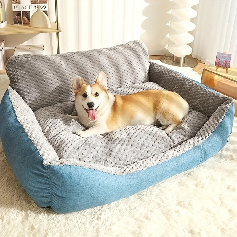 Luxury Geometric Dog Sofa Bed – High Back Design Pet Couch for All Seasons