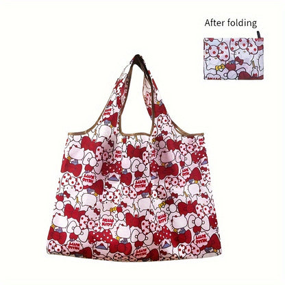 Hello Kitty Portable Waterproof Foldable Tote Bag - Large Reusable Shopping Bag