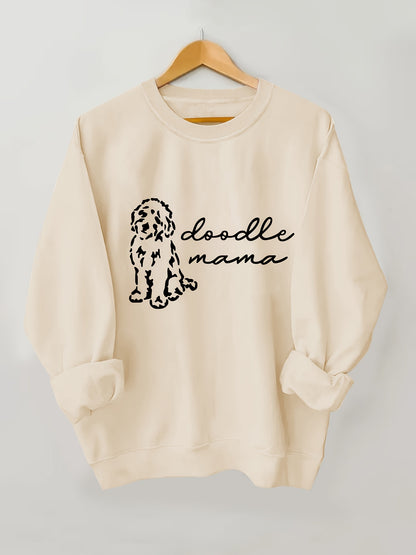 Women's Casual "Doodle Mama" Crew Neck Sweatshirt – Cozy All-Season Comfort