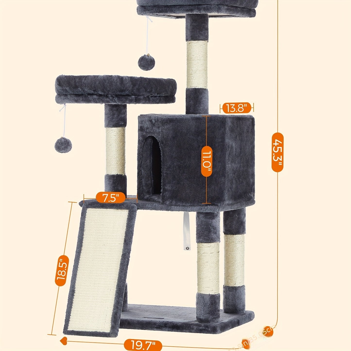 Feandrea Cat Tower – Compact Comfort for Cats of All Ages